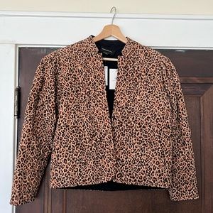 Something Navy Reversible Quilted Puff Sleeve Jacket